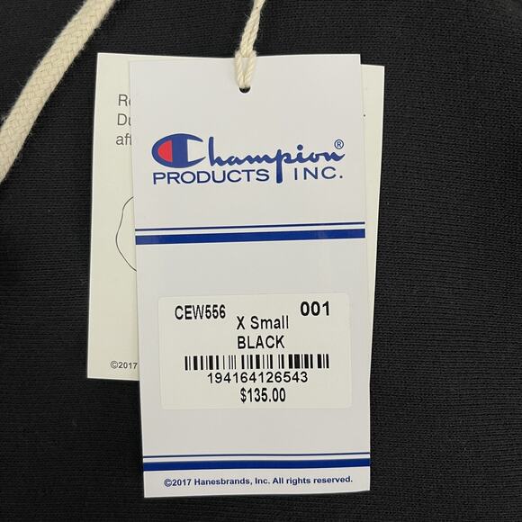 Champion Women's XS Reverse Weave Heavyweight Hoodie Sweatshirt Black - Picture 11 of 11